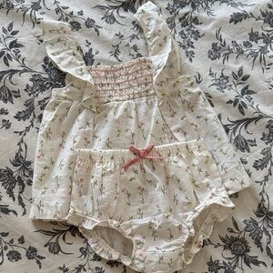 Carter's Floral Print Diaper Cover Set - Pink and Green